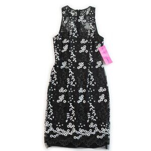 Betsey Johnson Black Dress with White Floral Pattern